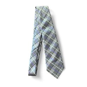 Kenneth Cole Gray and purple Plaid Tie